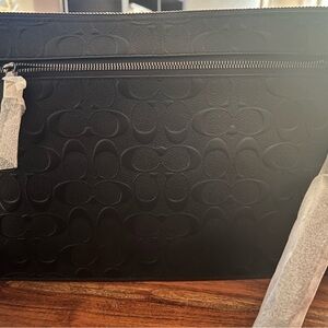 COACH Black Embossed Clutch Unisex Clutch/Man Bag